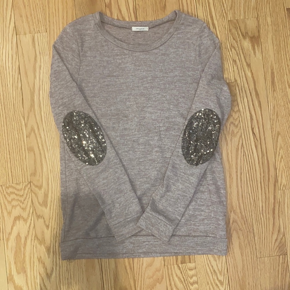 Sequin elbow patch Sweater